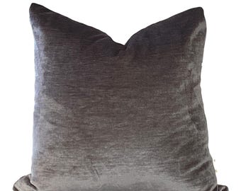 Funda de almohada de terciopelo gris pizarra: estilo antiguo, tamaños personalizados