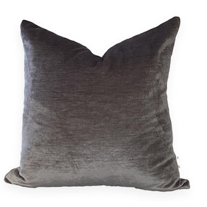 Slate Grey Velvet Pillow Cover: Antique Style, Custom Sizes