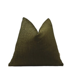 Laurel |  Textured Loden Green Pillow Cover, Grass Green Pillow Cover,
