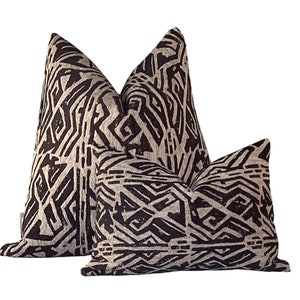 Black Geometric Pillow Cover: African Mud Cloth Style