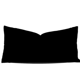 Funda de almohada de terciopelo negro azabache: tamaño personalizado, fabricada en Canadá
