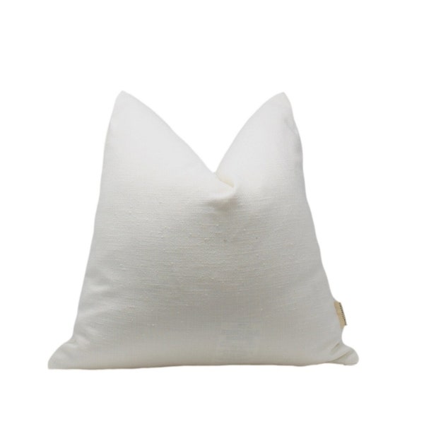 Jex | Solid Winter White Linen Pillow Cover, Off White Pillow, Contemporary White Pillow, Neutral Pillow