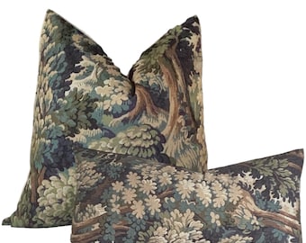 Botanical Forest Tapestry Pillow Cover: Dark Academia Decor
