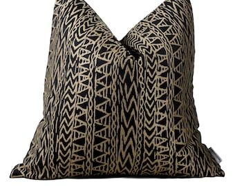 Pillow Covers by PillowsByDwellissimo Tribal Bronze Gold Pillow Cover | Gold