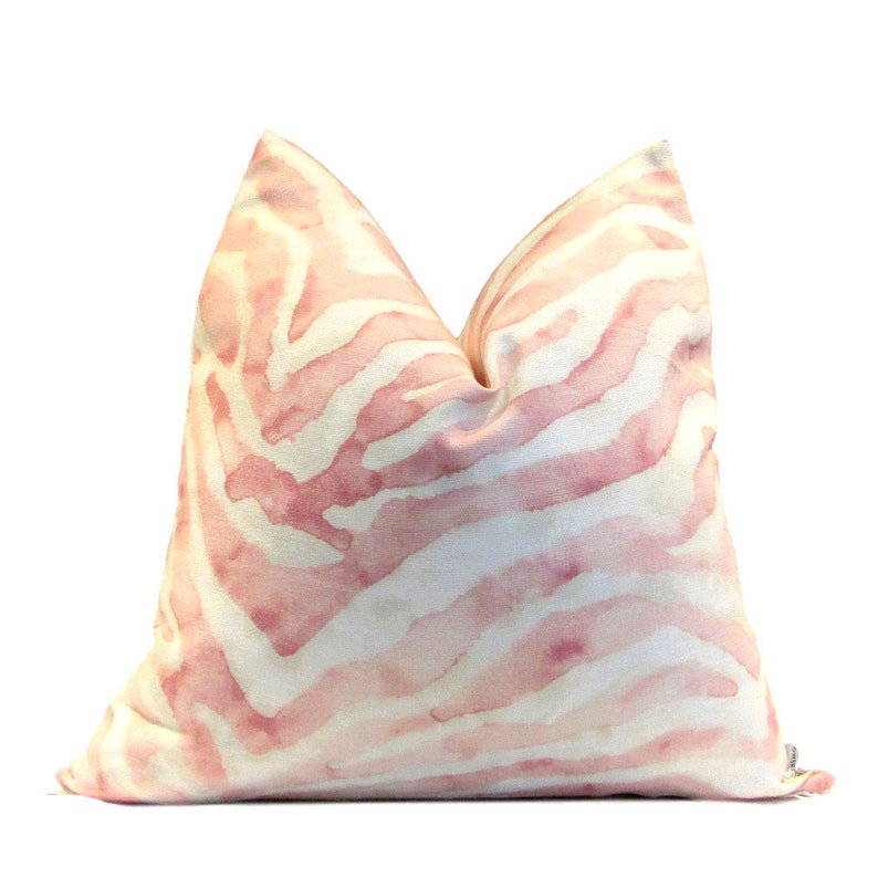 Pink and White Zebra Print Pillow Cover Etsy