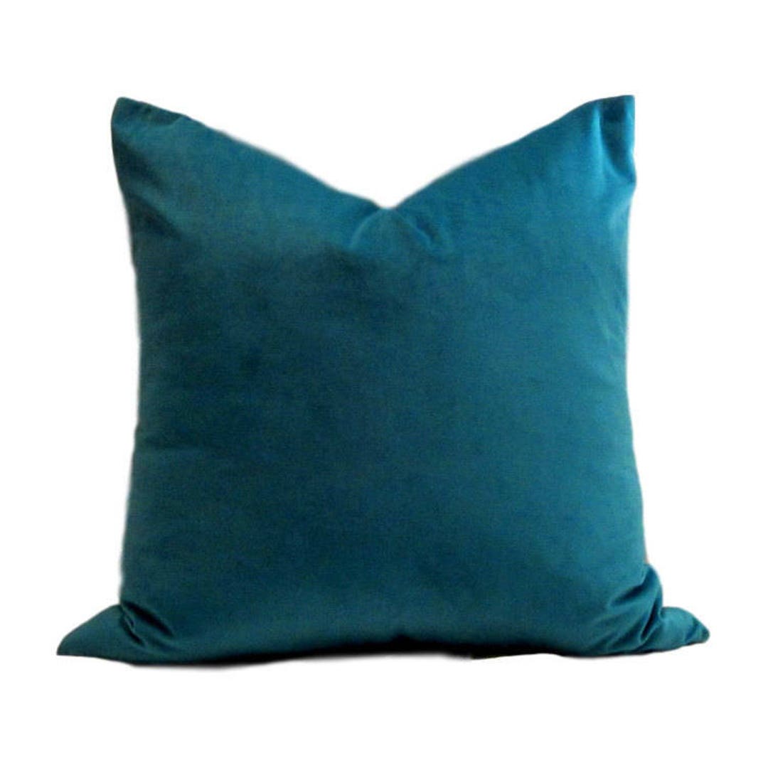 Lagoon Turquoise Velvet Pillow Cover Aqua Velvet Pillow Etsy