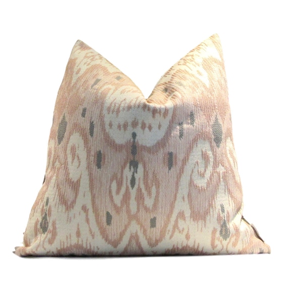 Robert Allen Blush Pink Ikat Pillow Pink Ikat Pillow Cover