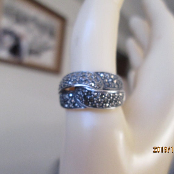 Beautiful Vintage Genuine Marcasite 925 Sterling Silver Ring - Etsy