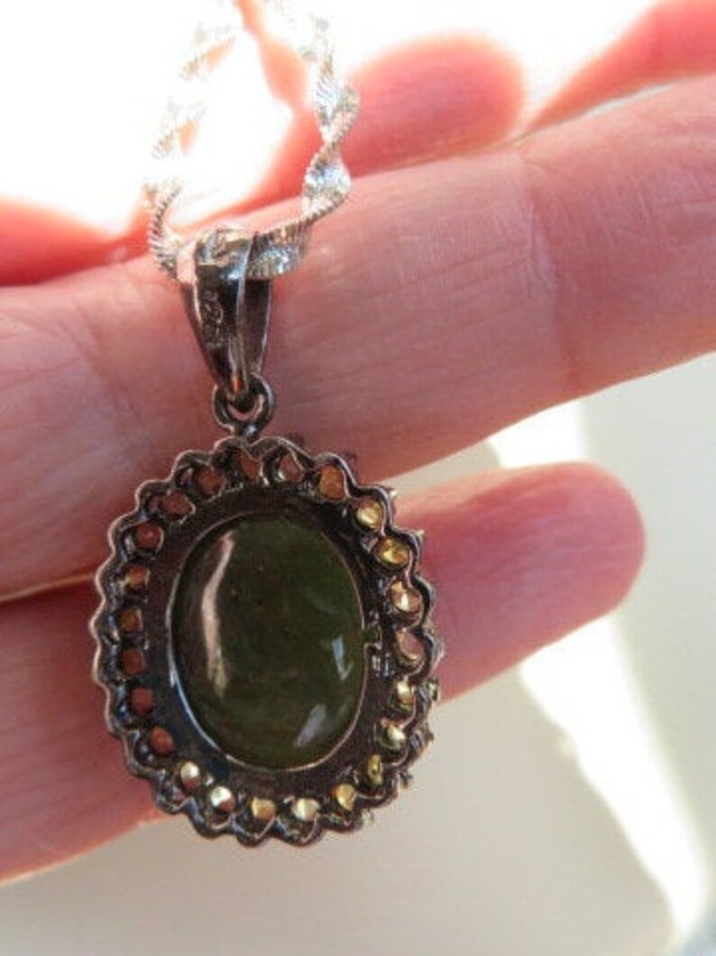 Genuine Green Quartz & MultiColor Sapphire BLK Rhodium/925 Etsy