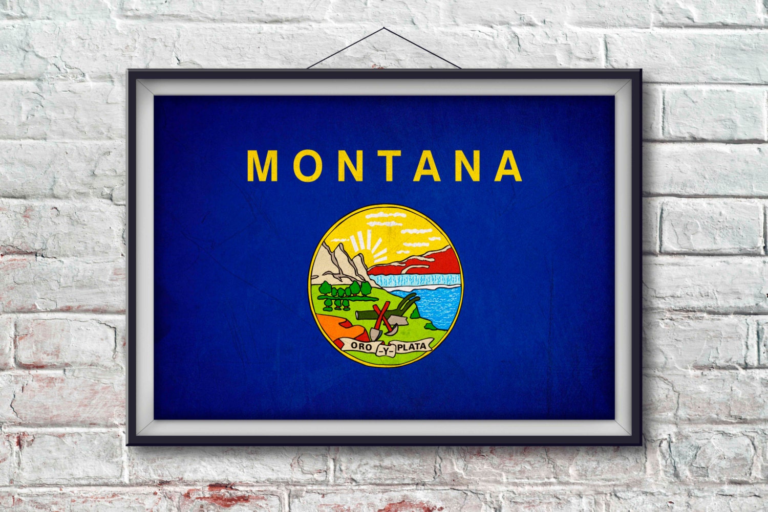 Montana Flag Print Montana Poster Montana Flag Art Montana | Etsy