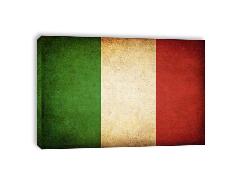 Vintage Italian Flag Fine Art Canvas Print Most Popular Etsy