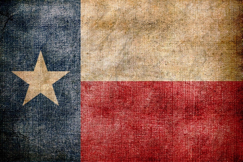 Vintage Texas Canvas Print Texas Flag Texas Flag Art Texas | Etsy