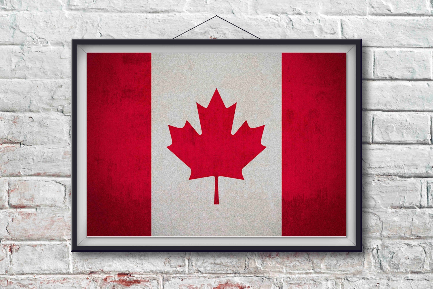 Canadian Flag Print Canadian Poster Canadian Flag Art Etsy
