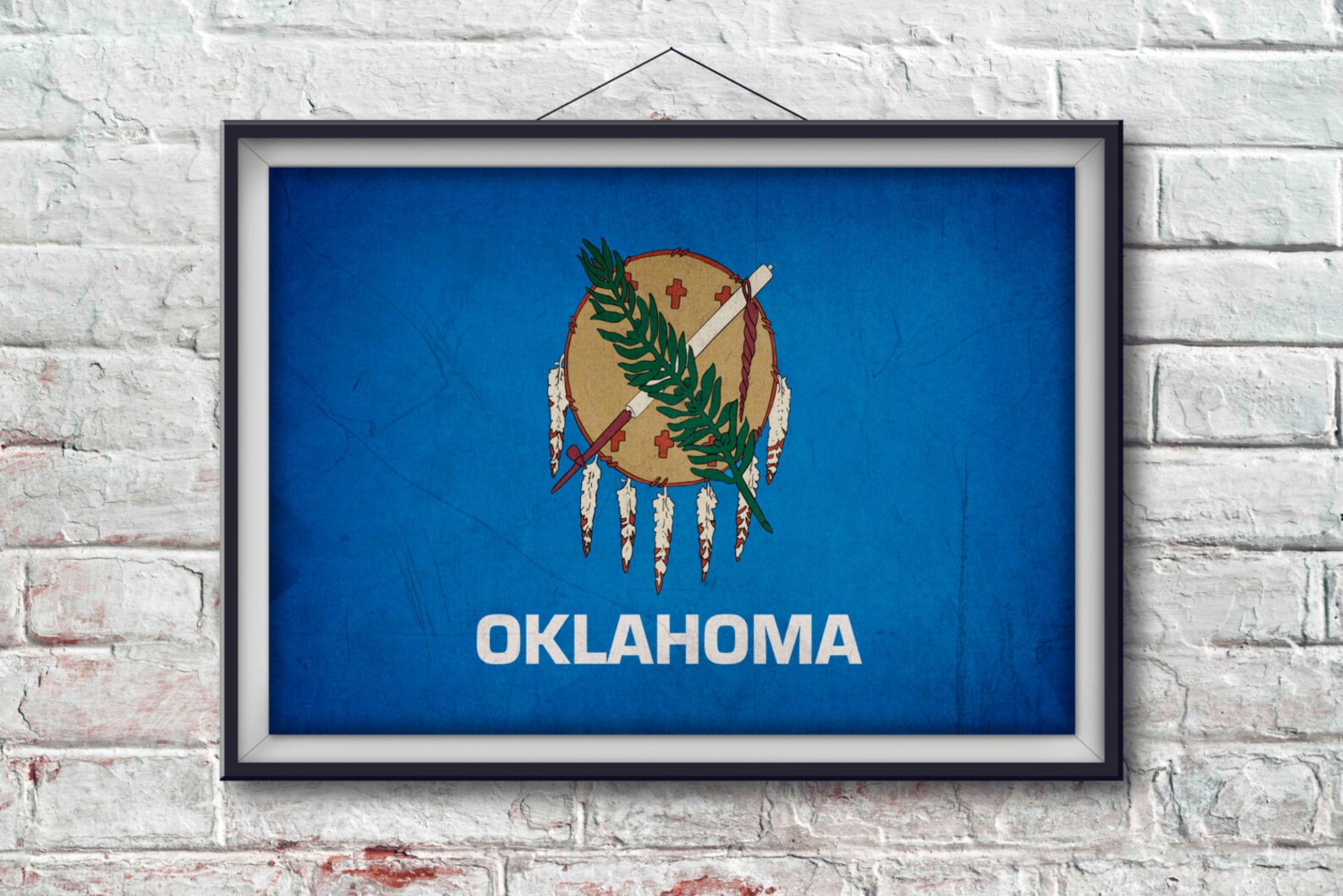 Oklahoma Flag Print Oklahoma Poster Oklahoma Flag Art | Etsy