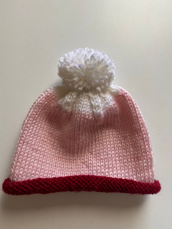 Baby Knit Hat, Baby Hat, Knit Hat, Newborn Baby Hat, Pink Hat
