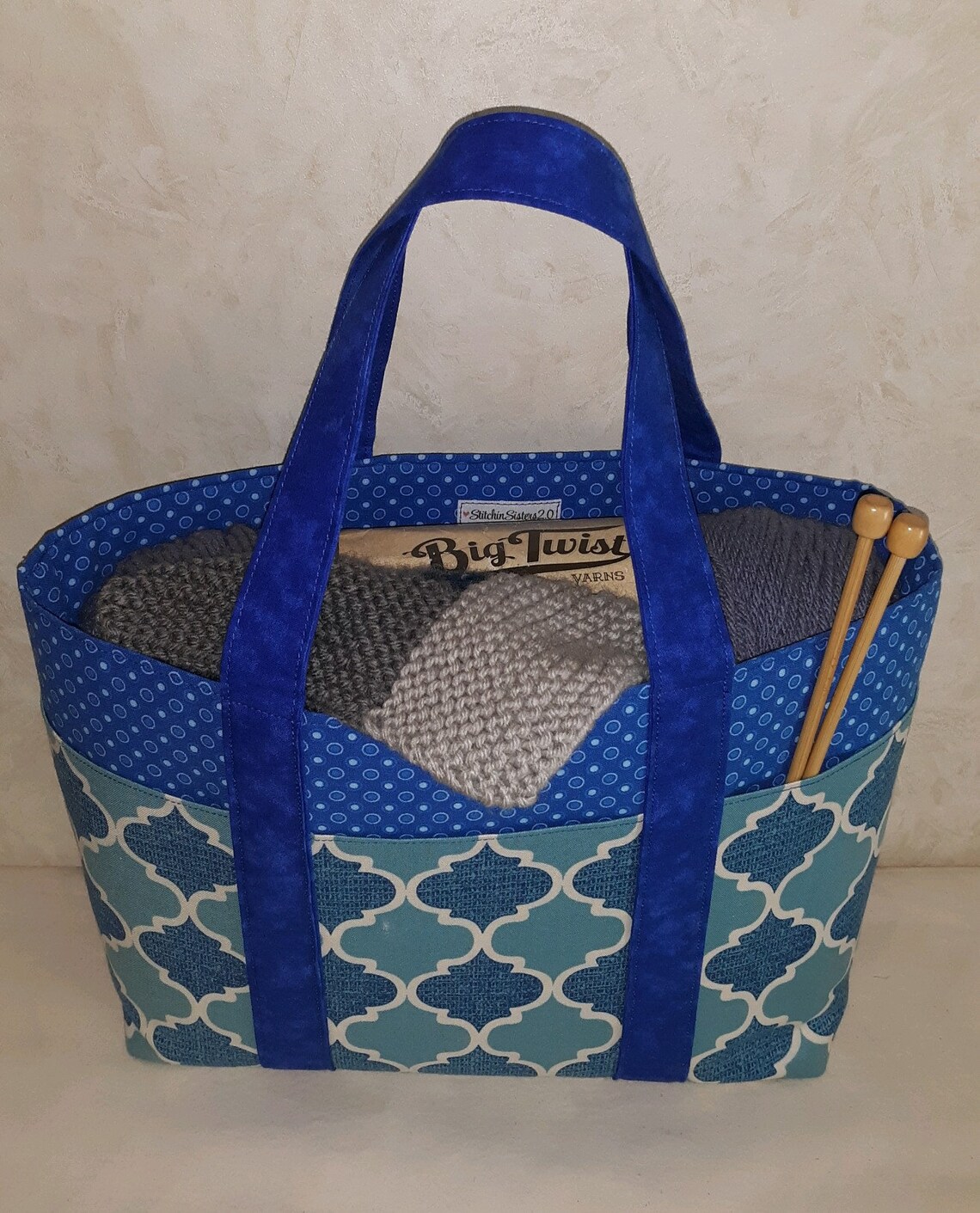 Small Tote Bag, Fabric Tote Bag, Fabric Purse, Pocketed Tote Bag