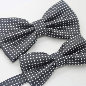 Black and white bow tie, black bow tie, dad and son bow ties, mens black bowties, polka dot bow tie, toddler bow tie, youth bowties