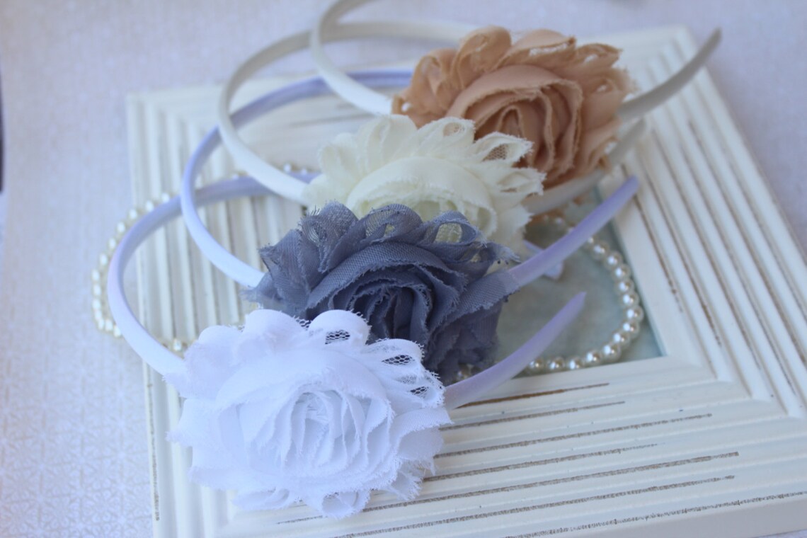 HEADBAND BUNDLE SET Shabby Chic Headbands Neutral Headbands Etsy