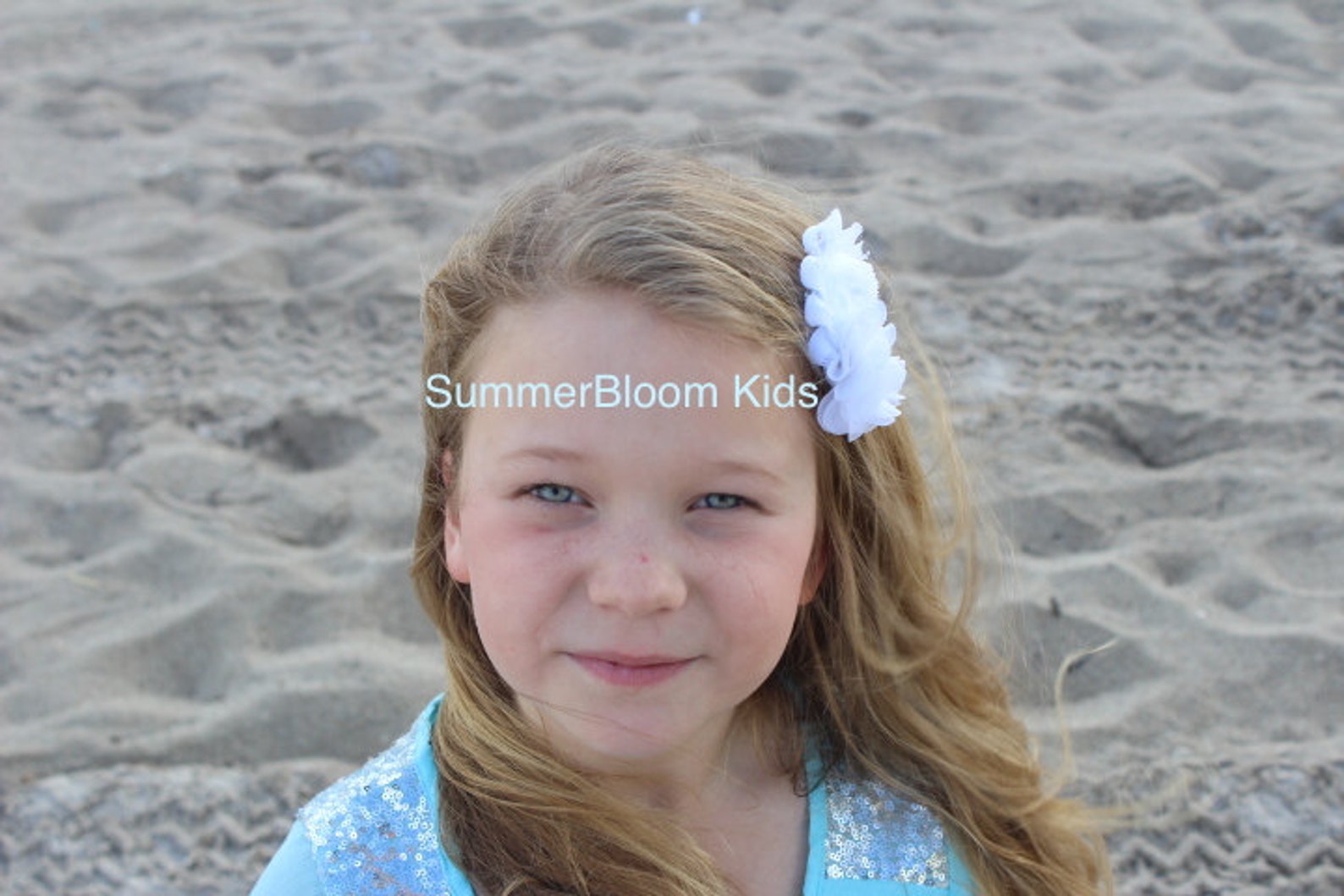 White Hair Clip White Hair Accessory White Flower Girls Hair Etsy