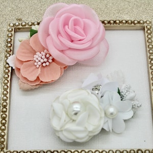 Flower girl hair clips, little girls hair clips, floral hair clip, flower hair clips, flower girl hair, girls hair clip set, flower hairbow