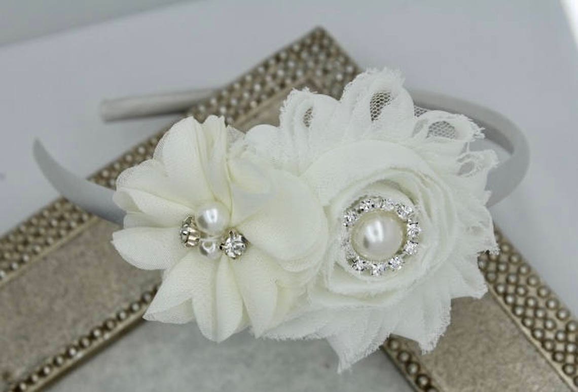 Toddler Ivory Hair Clip Baby Girl Hair Bow Ivory Flower Girl Etsy