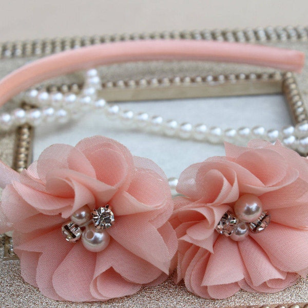 Peach Flower Girl Etsy