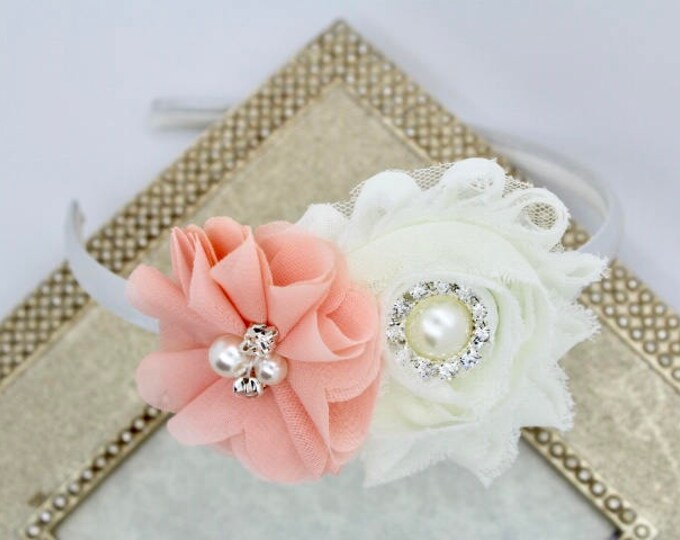 Peach Headbands Peach Girls Headbands Easter Headband Girls Etsy