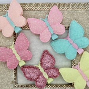 Butterfly Hair Clip: Pink & Yellow 3D Hair Accessory