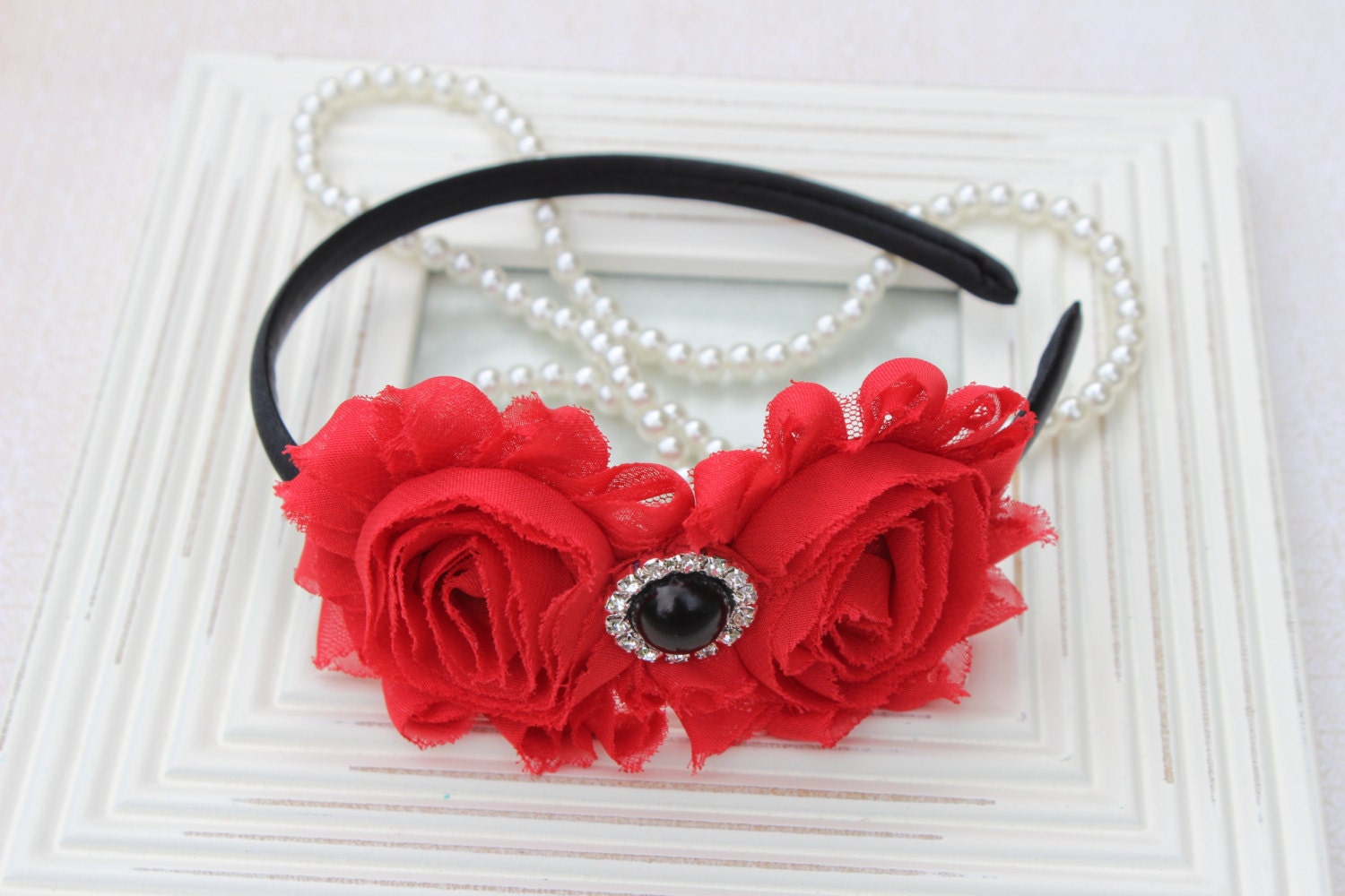 Girls Red Headbands Black and Red Headband Girls Toddler Etsy