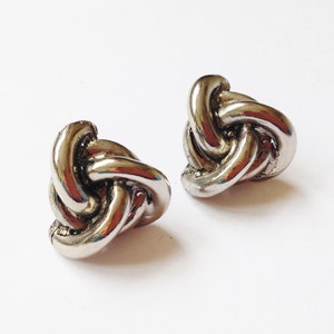 Vintage Silver Knot Earrings // Silver Knotted Stud Earrings