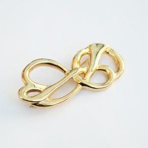 Abstract Gold Brooch / Vintage 1990's Gold Plated Brooch / Made in England / Ladies Gift Idea / Vintage Accessories image 1