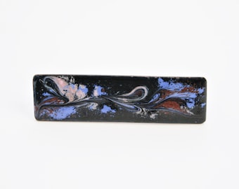 Vintage Emaille Krawattenklammer: Psychedelisch gemusterte Krawattenklammer