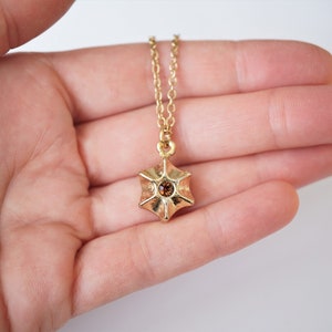 Vintage Star Pendant, 1970&#39;s Gold Star Necklace, Long Chain Necklace