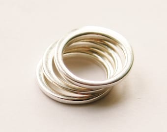 Ladies Silver Plated Stacking Rings // 3 Stack Ring Set // Made in England