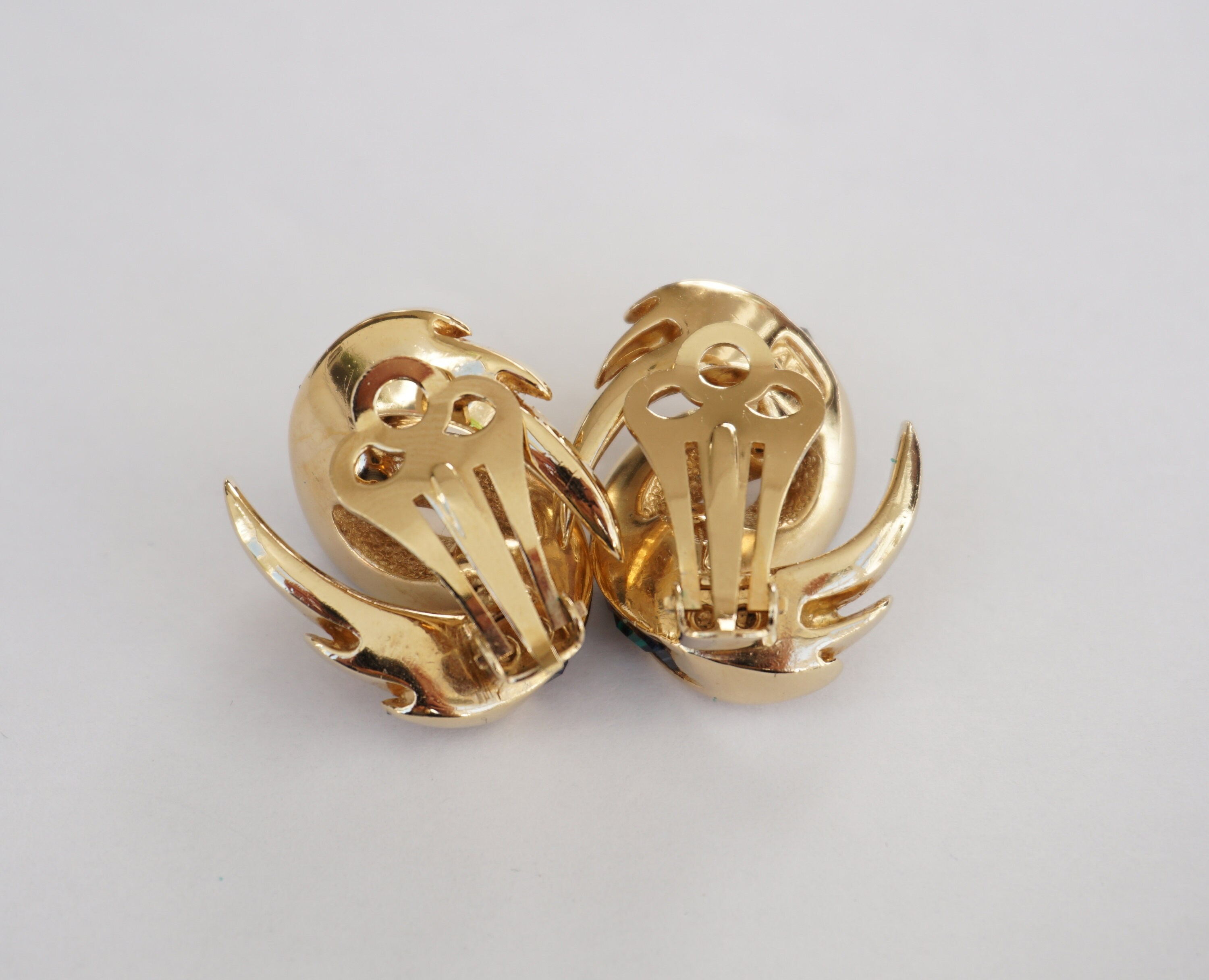 Vintage Attwood & Sawyer Crystal Clip on Earrings, Colourful