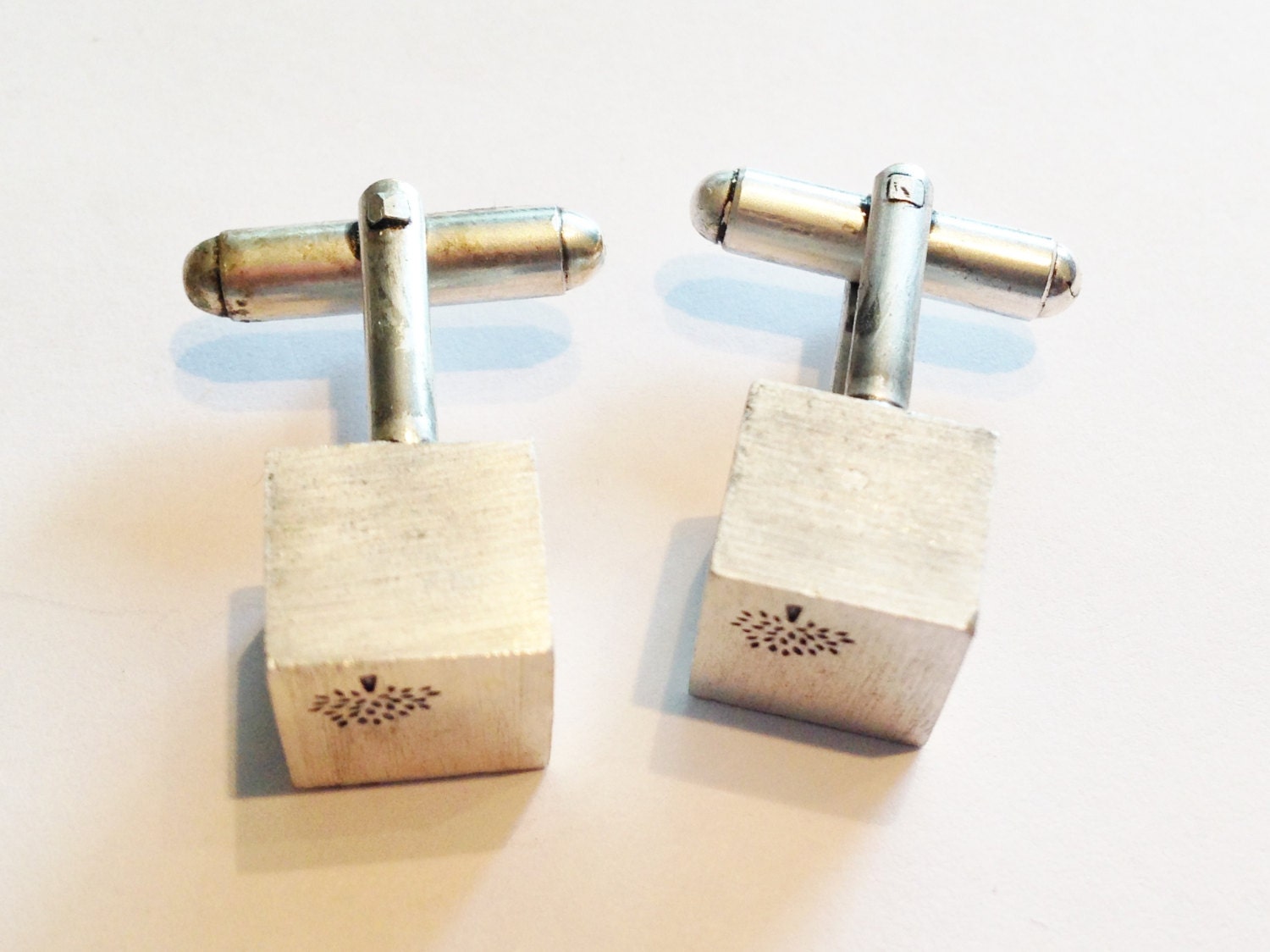 Mulberry Cufflinks // Silver plated with a brushed matt finish Etsy