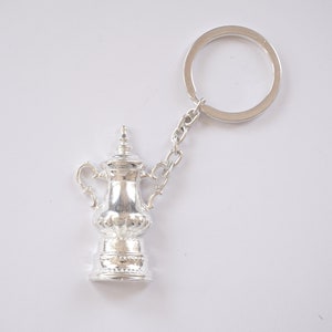 Silver Trophy Keyring | Made in England | Silver Plated Key Chain I Gift For Him | Sports Gift