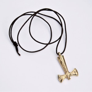 Mens Viking Pendant - Celtic Thors Hammer Viking Axe Pendant - Gold Plated w/ 18 Inch Curb Chain - Made in England - Celtic Jewellery