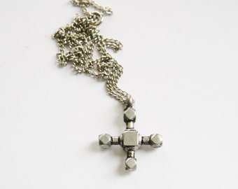 Celtic Square Cross Pendant // Pewter w/ 18 Inch Curb Chain // Costume Jewellery // Made in England // Celtic Jewellery