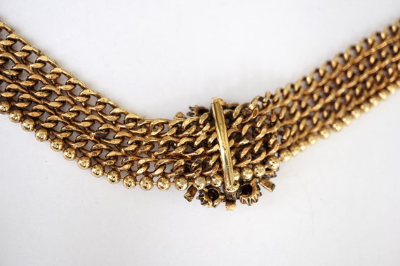 Big 1980's Gold Chain Statement Collar Necklace, … - image 5