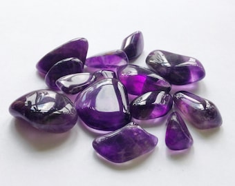 75g Vintage Medium Polished Amethyst Gemstones / Purple Gemstone / Real Amethyst / Healing Properties / Jewellery Making