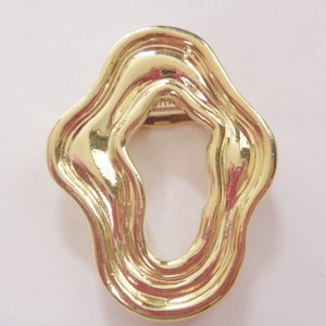 90&#39;s Abstract Gold Plated Scarf Clip // Ladies Costume Jewellery Accessories // Made in the UK