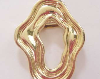 90&#39;s Abstract Gold Plated Scarf Clip // Ladies Costume Jewellery Accessories // Made in the UK