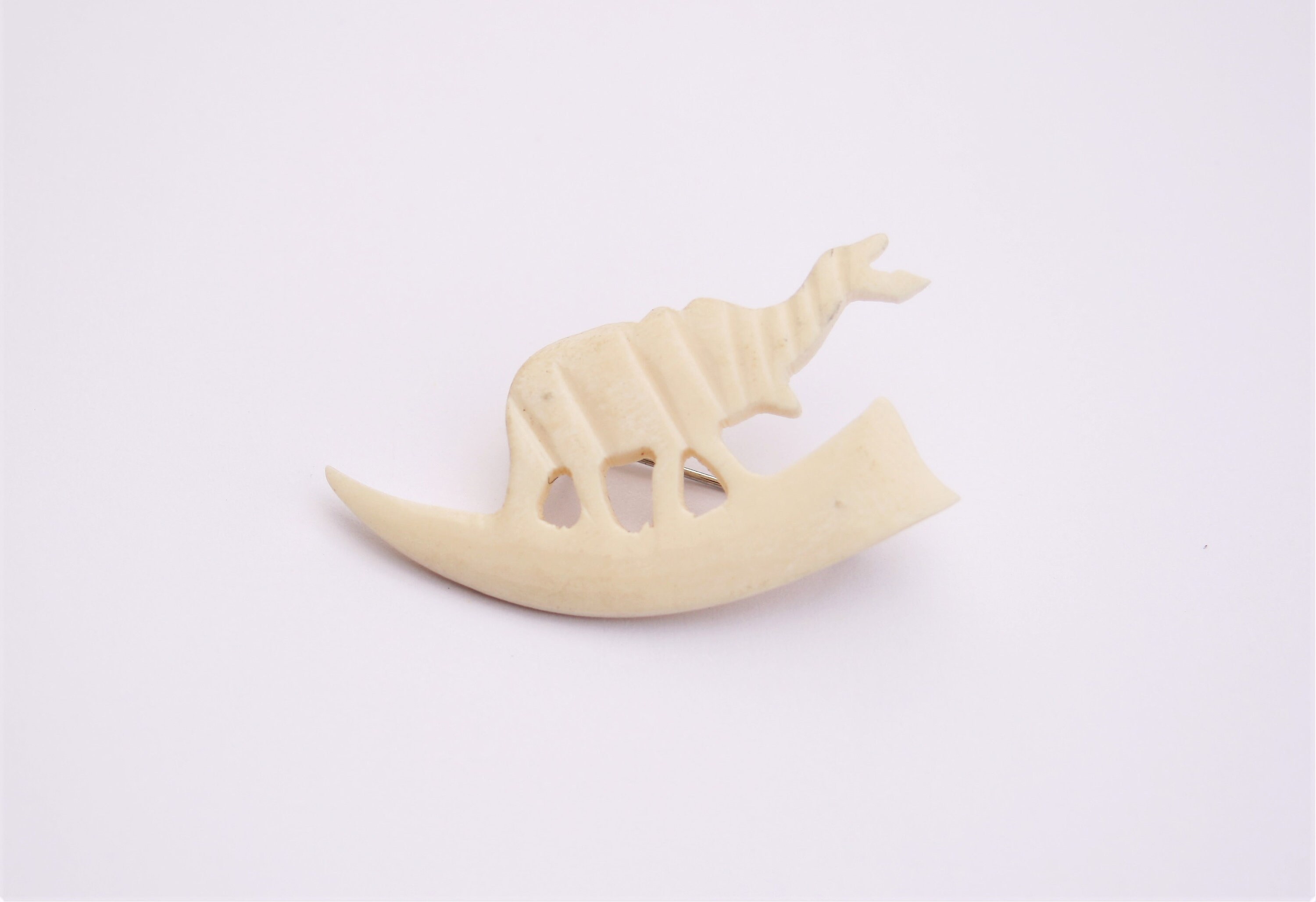 Vintage Carved Celluloid Elephant Brooch: Faux Ivory Tribal Pin - Etsy