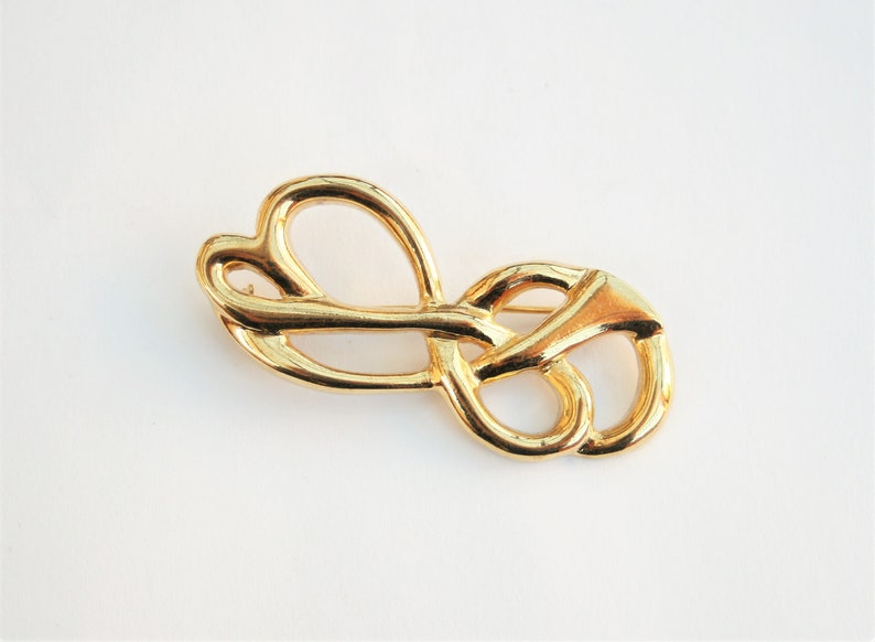 Abstract Gold Brooch / Vintage 1990's Gold Plated Brooch / Made in England / Ladies Gift Idea / Vintage Accessories image 3