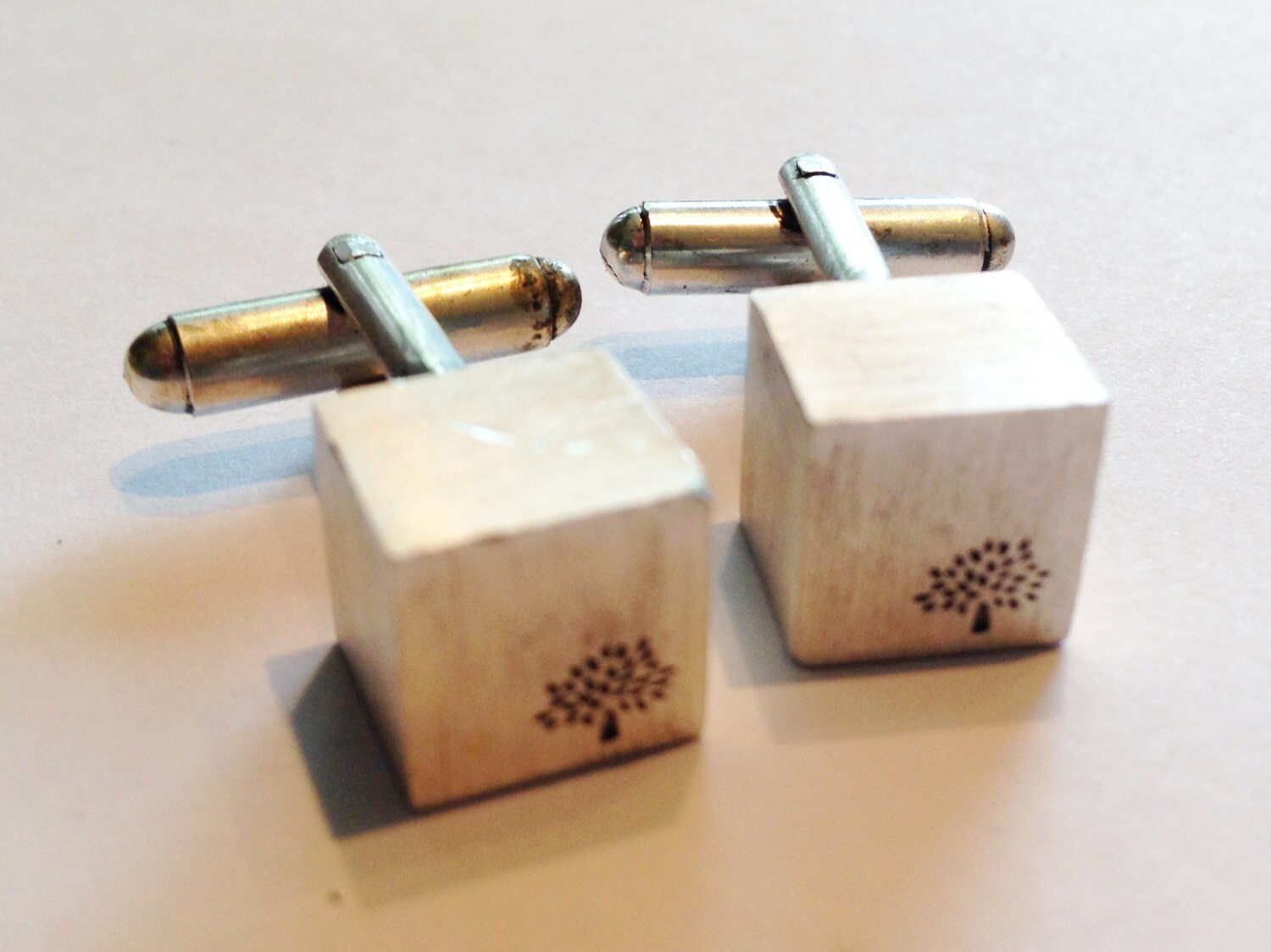 Mulberry Cufflinks // Silver plated with a brushed matt finish Etsy