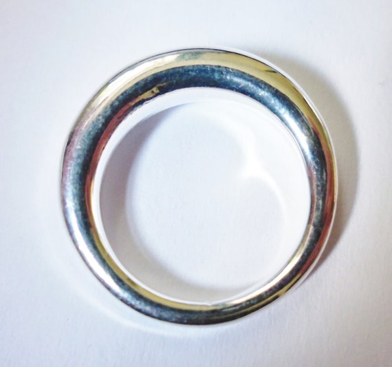 Smooth Silver Plated Ring: Simple Band, Various S… - image 2