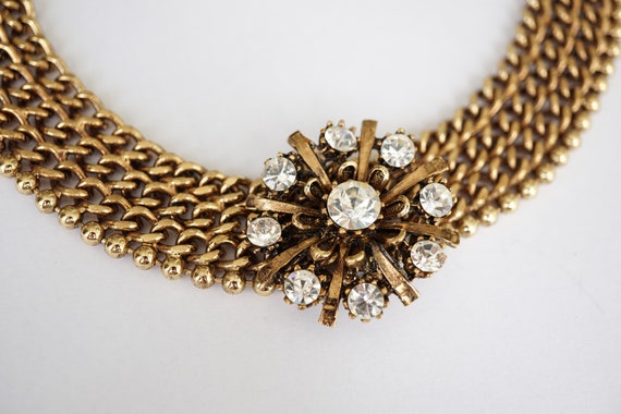 Big 1980's Gold Chain Statement Collar Necklace, … - image 6