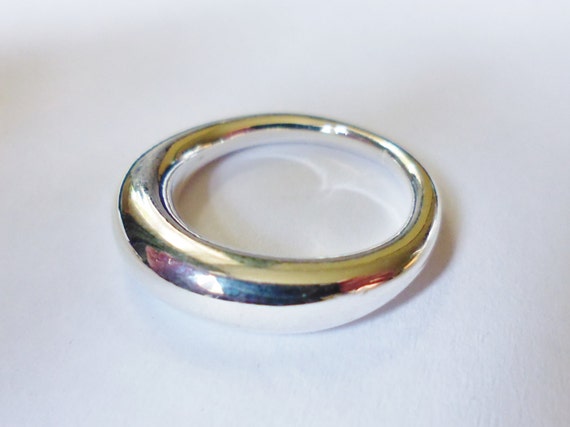 Smooth Silver Plated Ring: Simple Band, Various S… - image 1
