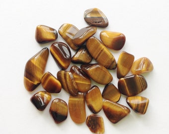 75g Vintage Small Tiger Eye Gemstones / Brown Gemstone / Real Tiger Eye / Healing Properties / Jewellery Making / Crafts